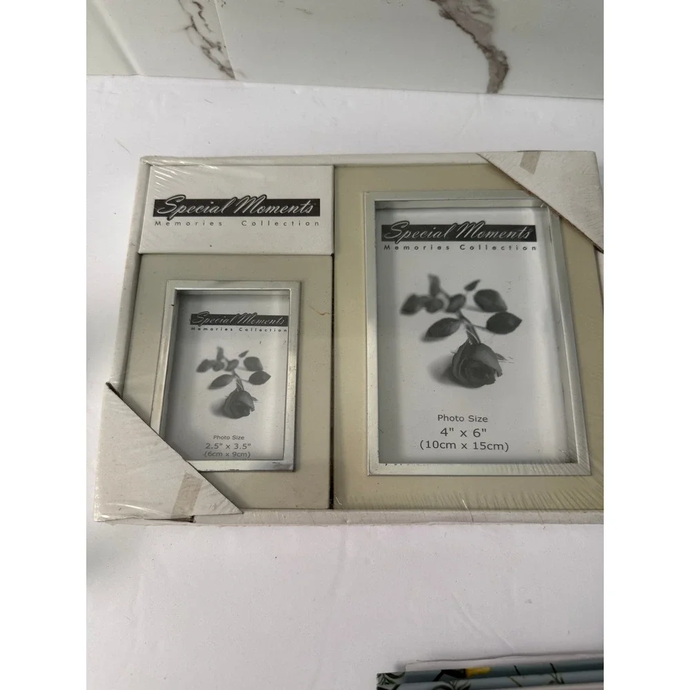 Vintage Special Moments Memories Collection Double Picture Frame 4x6 2.5x3.5